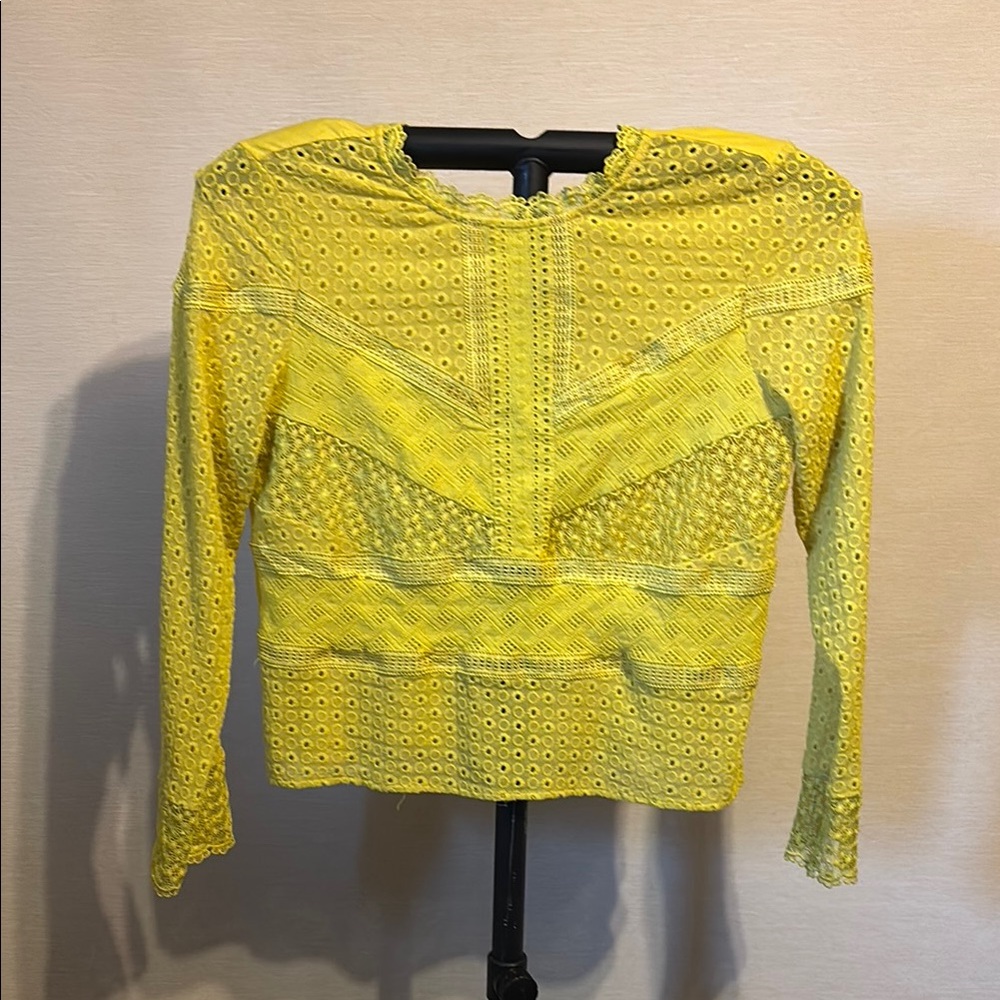 Elegant Yellow Lace Blouse